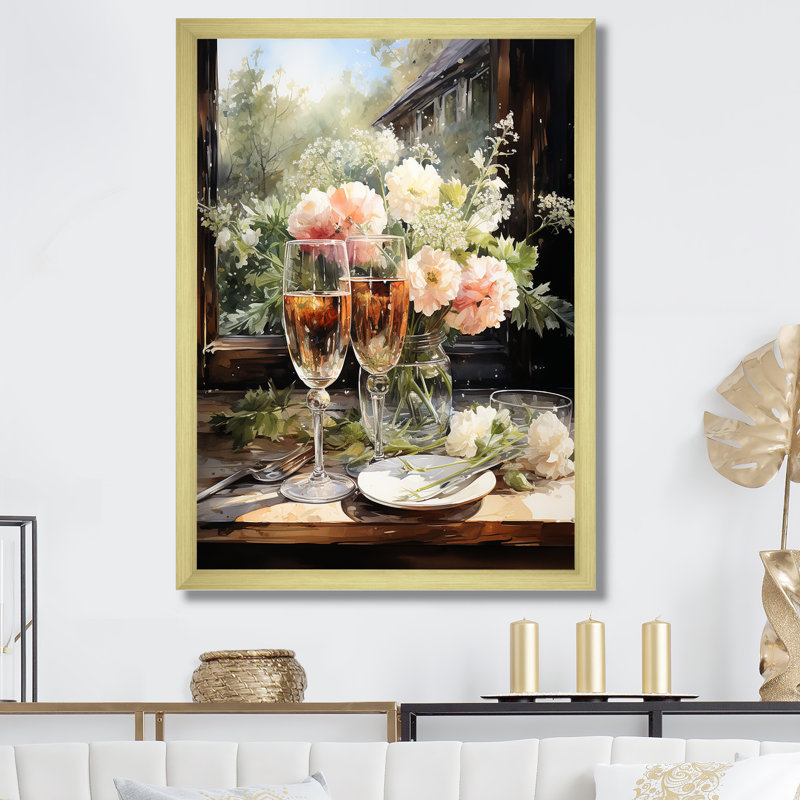 " Bubbly Harmony I ", 40" H x 30" W x 1.5" D, Gold Single Picture Framed