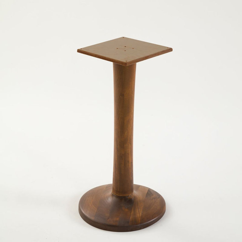 Base de table piédestal en bois massif fabriquée à la main (noyer, 15,7 po de diamètre)