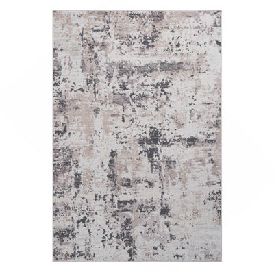 Collection Cream/Brown /Abstract Non-Shedding Living Room Bedroom Dining Home Office Stylish And Stain Resistant Area Rug