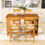 Ensemble de salle à manger 5 pièces Devra, table en bois à hauteur de comptoir avec rangement à 3 niveaux et chaises rembourrées-1387510251-1387510252