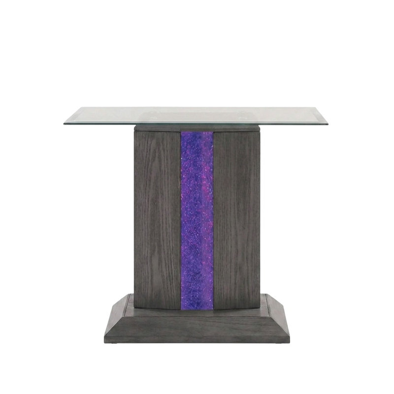 Hadley Table de bout carrée en verre gris