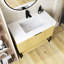 Meuble-lavabo autoportant en contreplaqué rayé pré-assemblé avec lavabo, tiroir et tablette ouverte-828234633-828234628-828234630