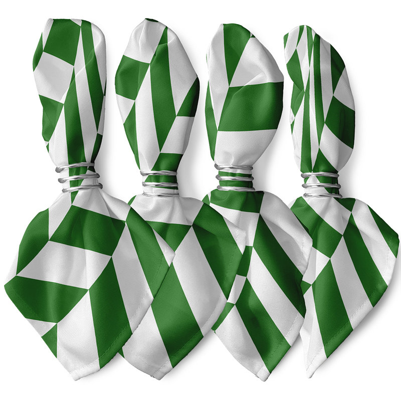 Lakyia Polyester Chevron Square Napkin, Green