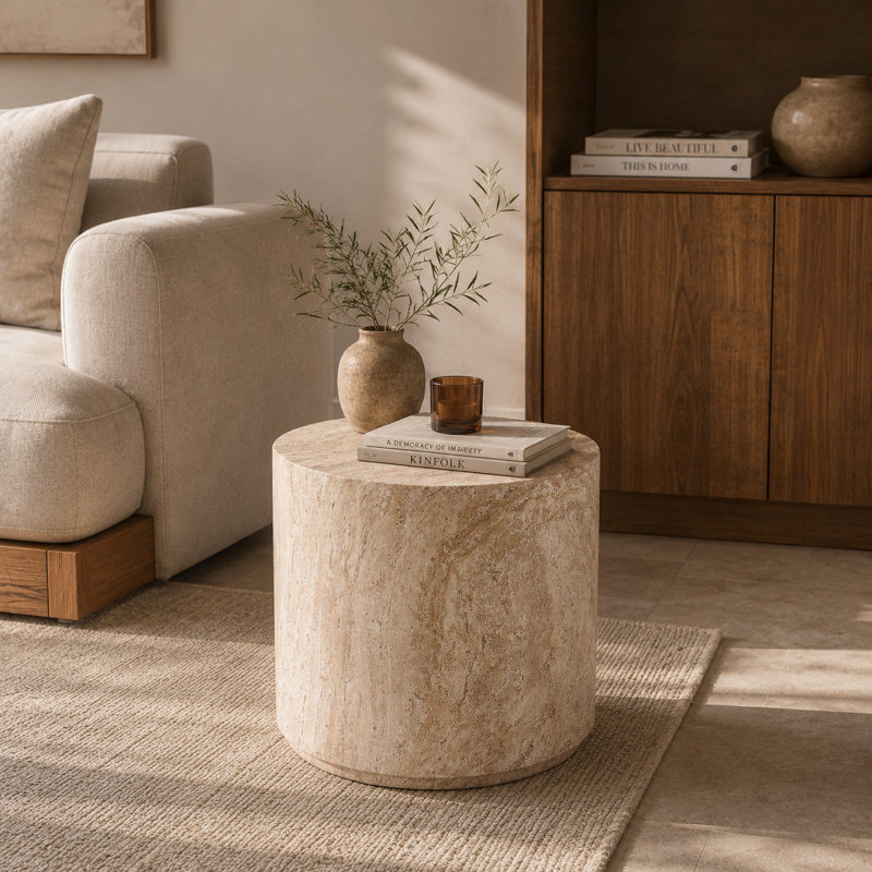 Cylindrical MGO Side Table
