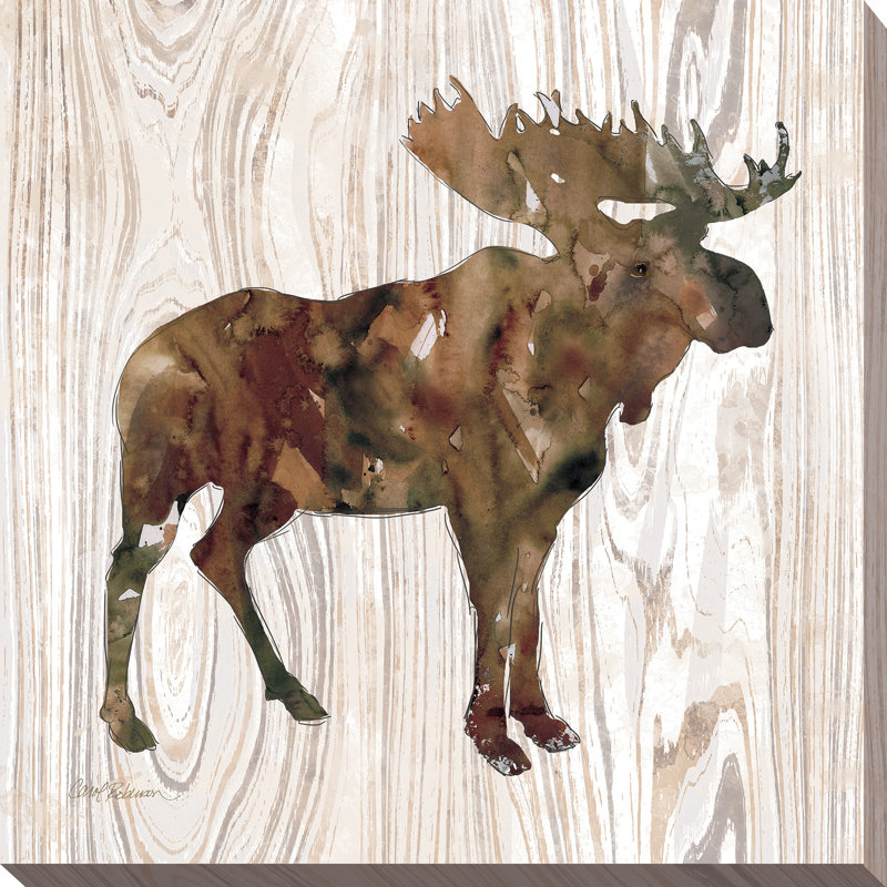 " Pine Forest Moose ", 28" H x 28" W