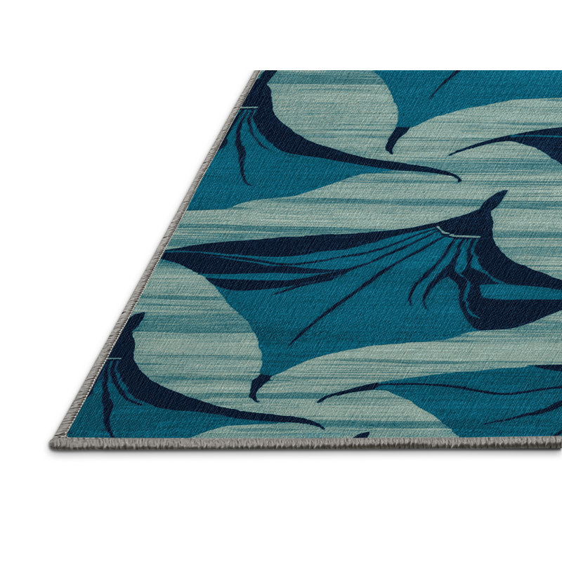  Tapis hawaïen lavable Manta Rays, Rond 6 pi
