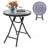 18" Folding Side Table Round Compact Coffee Table With Tempered Glass Tabletop Gray