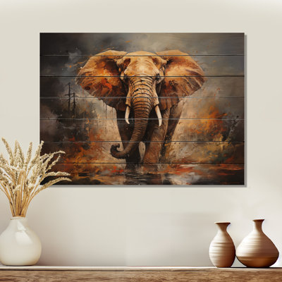 «Elephant Wild Spirit» sur impression sur bois