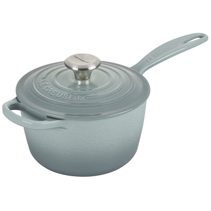Le Creuset Enameled Cast Iron Saucepan with Lid, 2.25 qt., Sea Salt