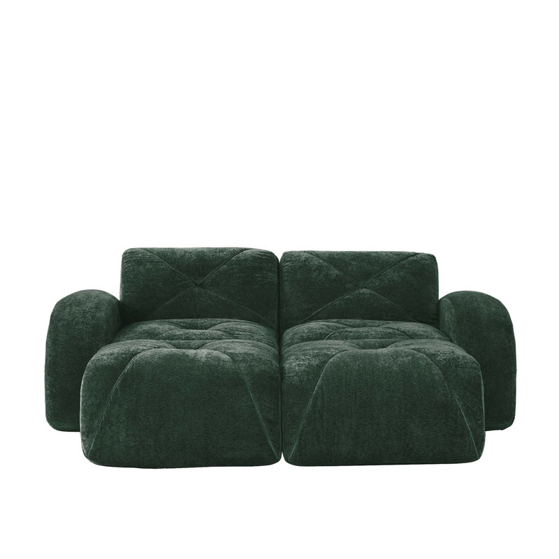 U-shaped Boneless Sofa,Soft Velvet Fabric,Tufted Design,32D High Density Sponge,No Assembly Required,Ergonomic Design Bottom, Anti-Slip Design,Movable Ottomans For Bedrooms