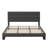 King Size Platform Bed Frame with Upholstered Headboard and Wooden Slats-43020087-49291581