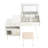 Versatile 3-in-1 Makeup Vanity Desk with Lighted Flip Mirror, Storage Stool & Adjustable Cabinet-1924764739