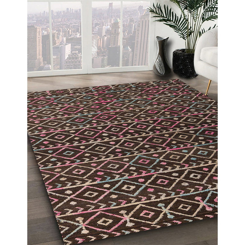 Tapis abstrait 100% lavable à la machine 5342, Rond 6 pi