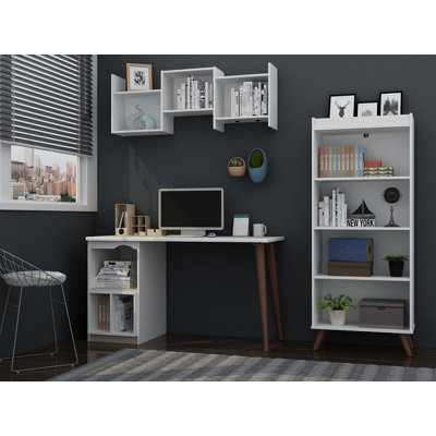 Ensemble de bureau d'écriture rectangulaire 3 pièces Hampton