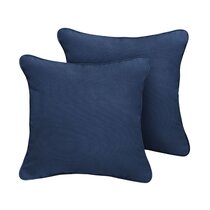 Outdoor Pillows with Insert Navy 18x18 Patio Accent Throw Pillows –  Fabritones