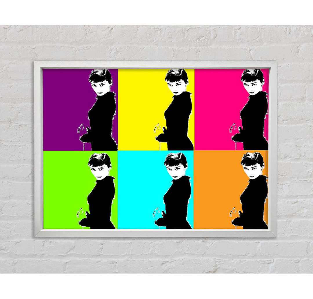 Audrey Hepburn Pop Art - Einzelner Bilderrahmen Kunstdrucke auf Leinwand