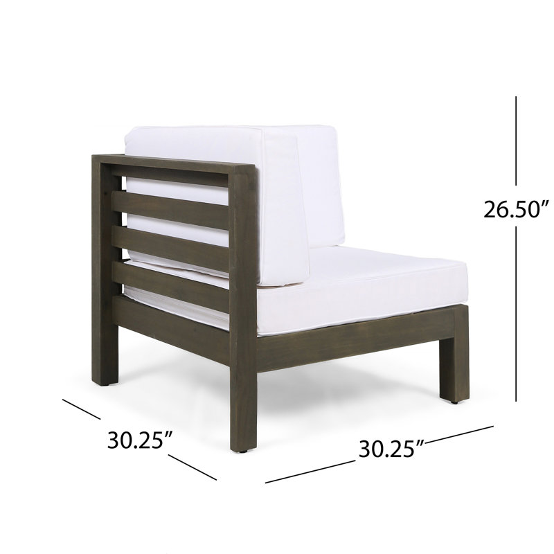White -L Arm Chair With Wood, 30.53 In. Depth, 40.89 Lb Weight, 26.29 Height Wood Material, Width,