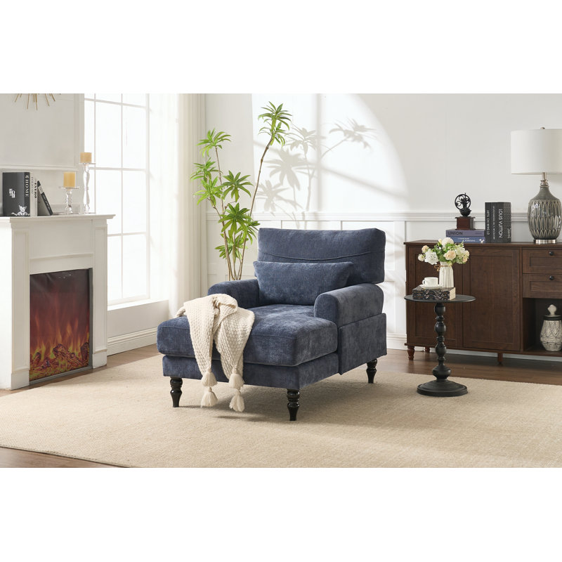 Canapé inclinable de loisir d'intérieur rembourré, Bleu
