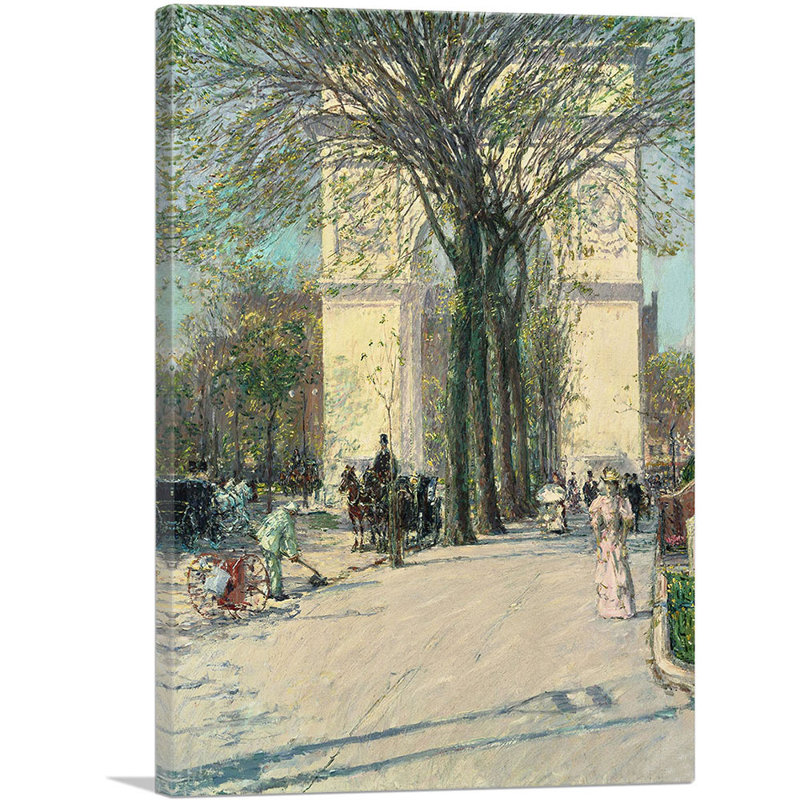 «Washington Arch Spring 1893» par Childe Hassam, peinture sur toile tendue, H 26 po x l 18 po x P 1,5 po
