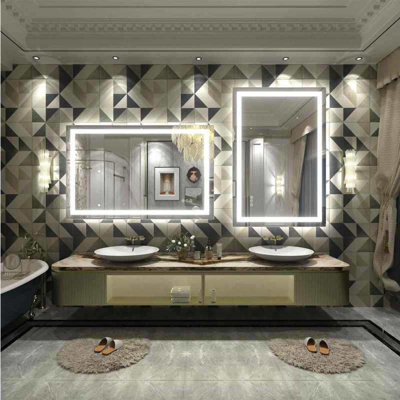 Miroir de salle de bain / de meuble-lavabo à DEL en verre trempé anti-buée certifié UL - Basics by Wayfair ™, 48 po x 30 po