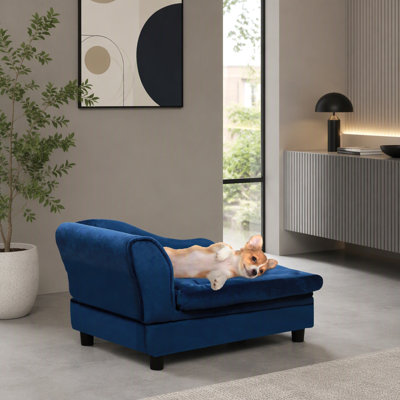 Sofa pour animaux de compagnie avec dossier, rangement dissimulé et coussin