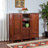 Dominguez 3-Pc Modular Multi-Storage Cupboard Set in Walnut Finish, 47.19" H X 51.87" W X 15.64" D