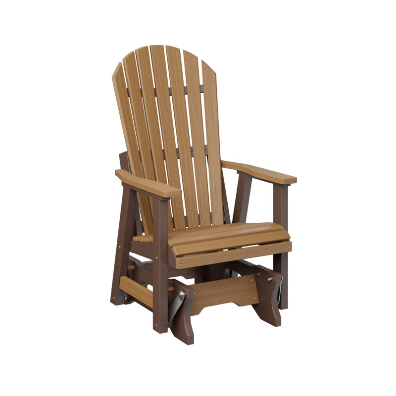 Berlin Gardens Comfo Back Single Glider, Natural Teak Top/Chocolate Brown Base
