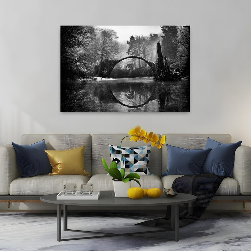Devil's Bridge - II Abstract Contemporary Landscape Sunrise Wall Art Print 1 Piece Wrapped Canvas Wall Art