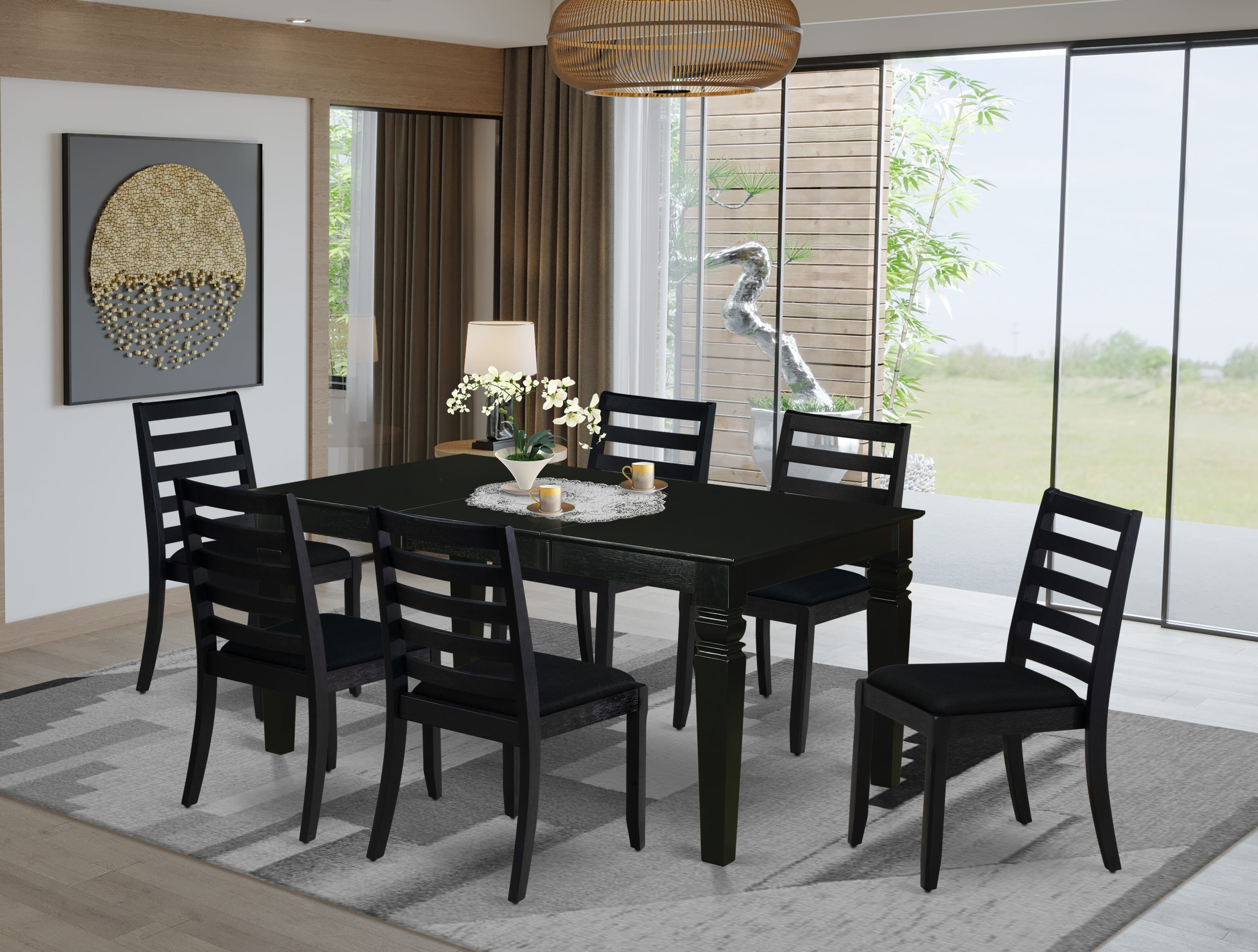 Red Barrel Studio 7 Piece Dining Set Includes a Rectangular Table and 6 ...
