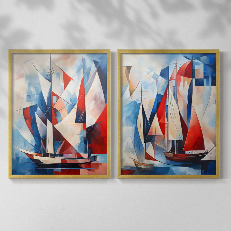 Série NAUTICAL CDIV - reproduction encadrée de qualité supérieure - prête à être accrochée - aucun clou requis - aucun clou requis