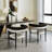 Modern Two-Tone Boucle Fabric Upholstered Dining Chair With Black Metal Legs