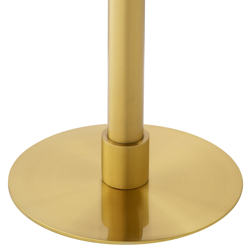 Dining Table Terzo Round Brushed Brass Finish - Black Ceramic Top