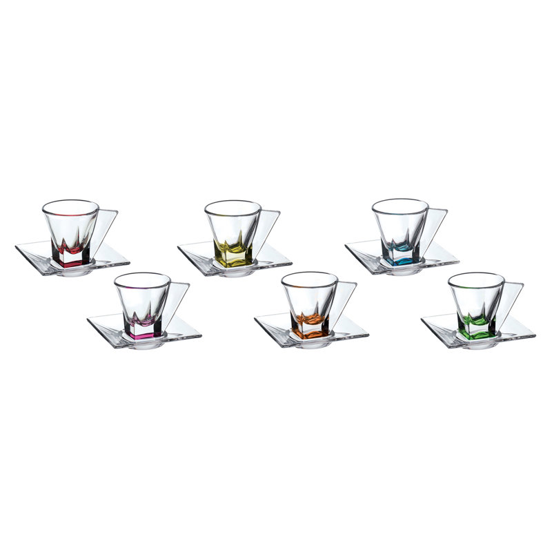 Logic Glass Espresso Cup and Saucer