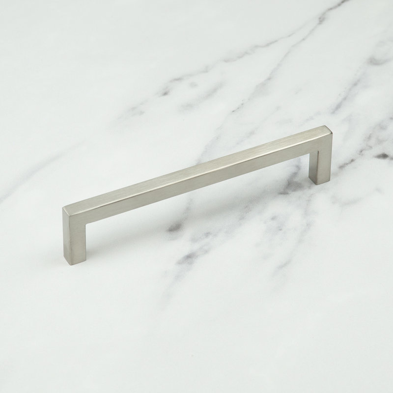 Brushed Nickel Square Cabinet Handles, 160mm