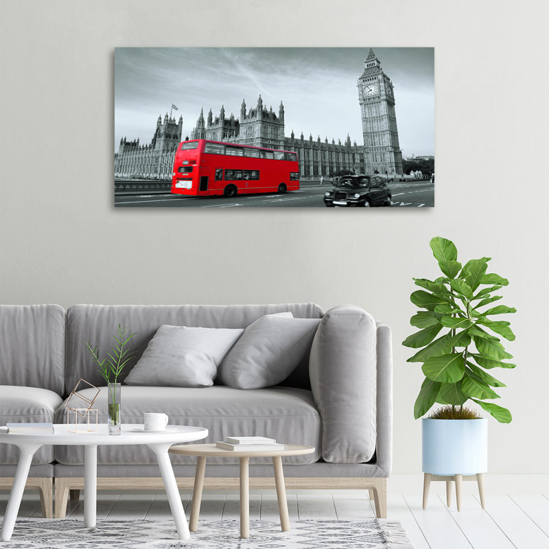 London Bus - No Frame Print on Canvas