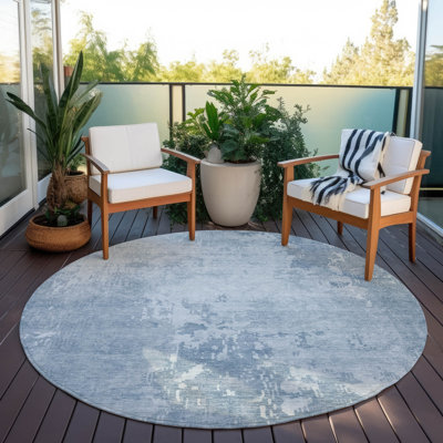 Tapis intérieur / extérieur bleu lavable Enoa 