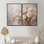 «Pink Roses Farmhouse Charm» - art mural moderne 2 panneaux