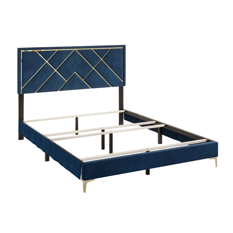 Lausyn Upholstered Standard 3 Piece Bedroom Set, Black, King