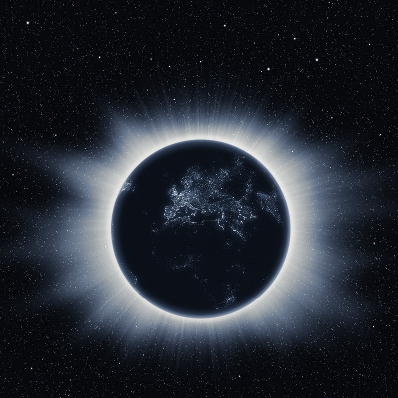 Space Eclipse Xxl by BeholdingEye - Wrapped Canvas Print, 51cm H x 51cm W x 3.8cm D