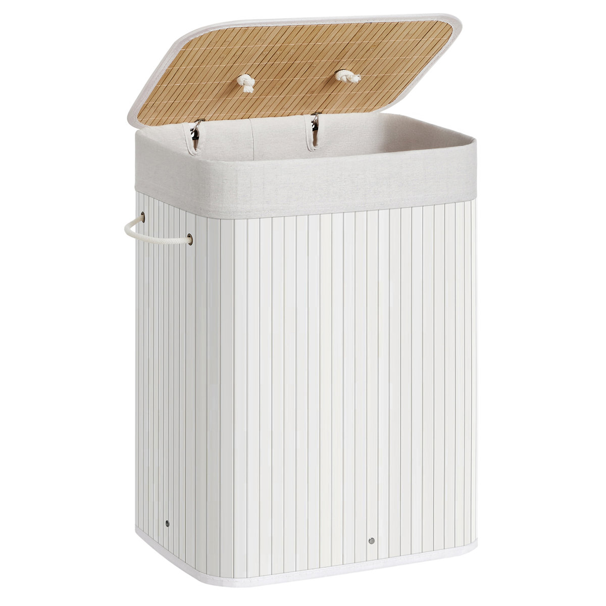 Latitude Run Bamboo Laundry Basket, 72L Foldable Laundry Hamper ...
