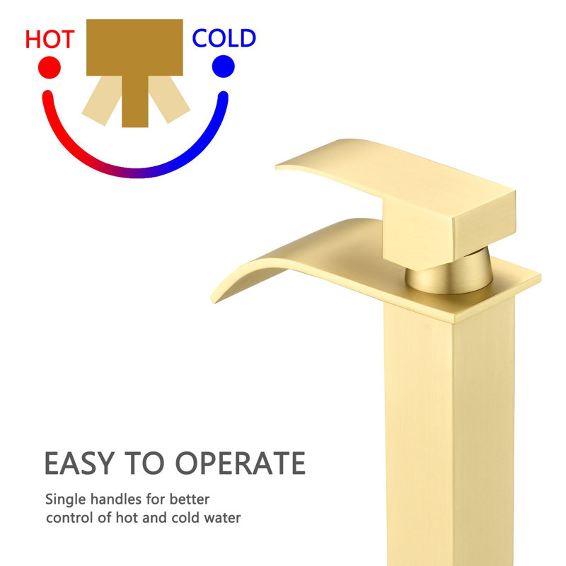Single Hole Bathroom Faucet, Brushed Gold
