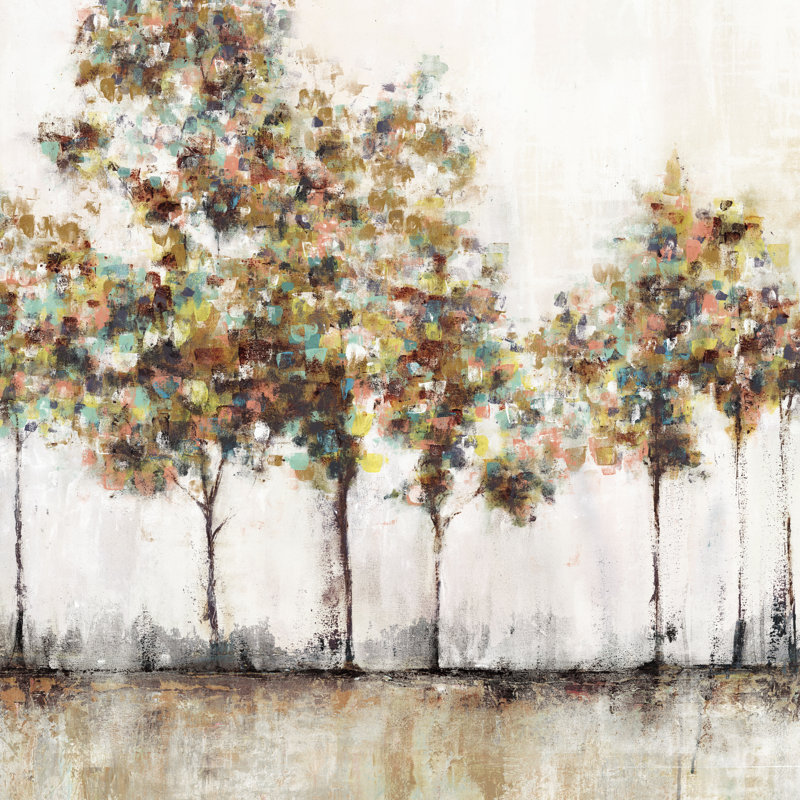 Brush Trees - Wrapped Canvas Print, 30cm H x 30cm W