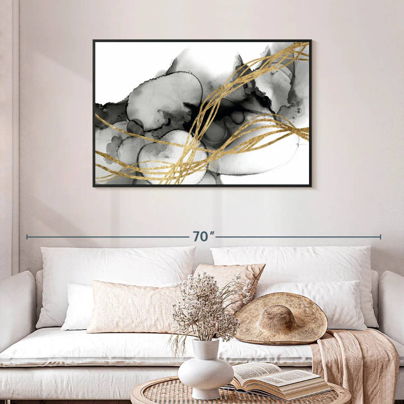 Matrice ondulée II, Cadre flottant noir, 43 po x 29 po