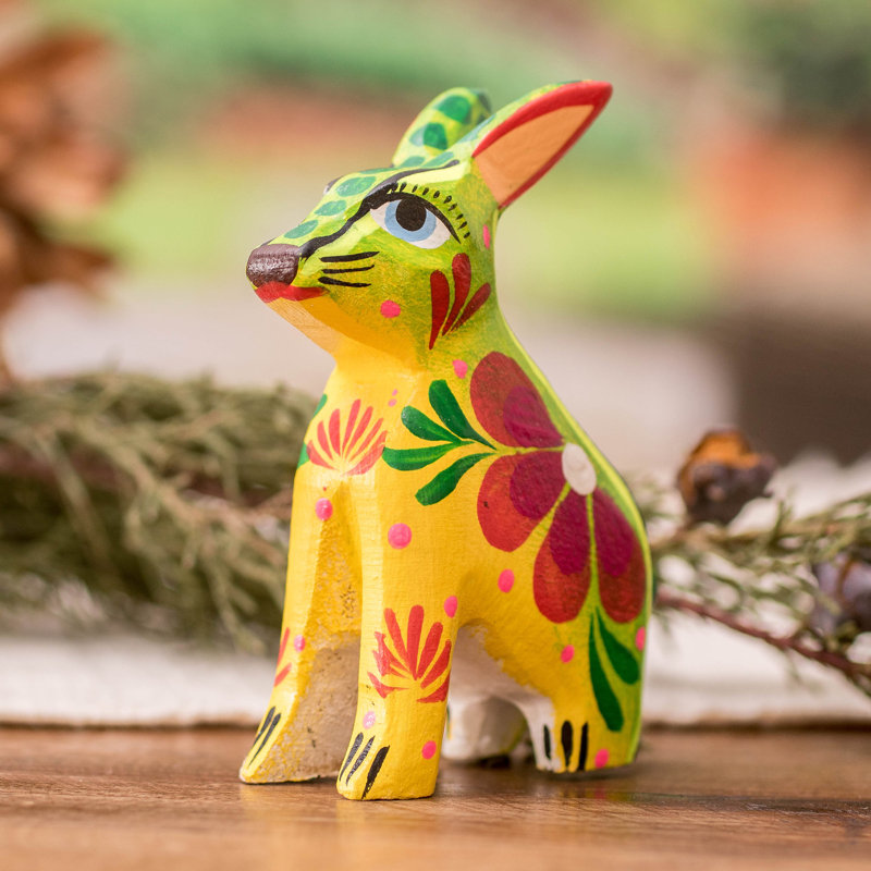 Novica Handmade Remarkable Rabbit Wood Figurine