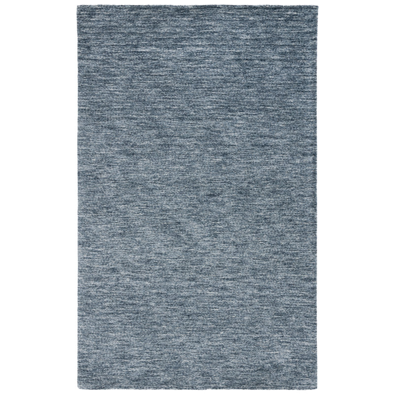 Furness Handloomed Wool Cotton Rug in Navy/Gray, Rectangle 4' x 6'