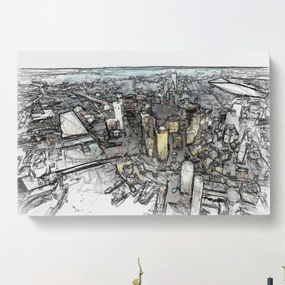 Boston Massachusetts in Abstract - Wrapped Canvas