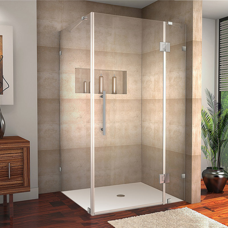 Cabine de douche rectangulaire à charnière 40 "x 72" Avalux, Chrome