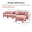 Tissu convertible en L rose à 4 places avec pieds en forme de coquillage, amovibles et cylindriques. Conception de conception moderne pour le confort de votre salon dans la chambre à coucher-2016450842