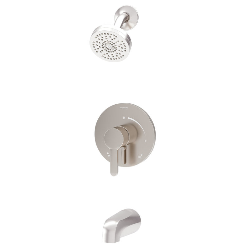 Solarity Hydromersion Single Handle Tub And Shower Faucet Trim Kit With Integral Diverter, Satin Nickel