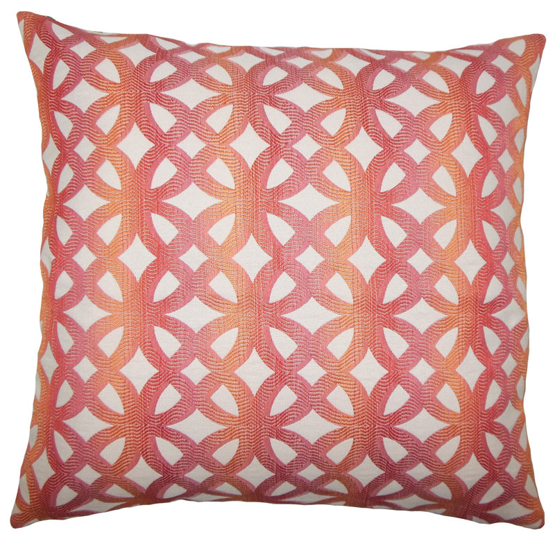 Coussin décoratif géométrique, Corail